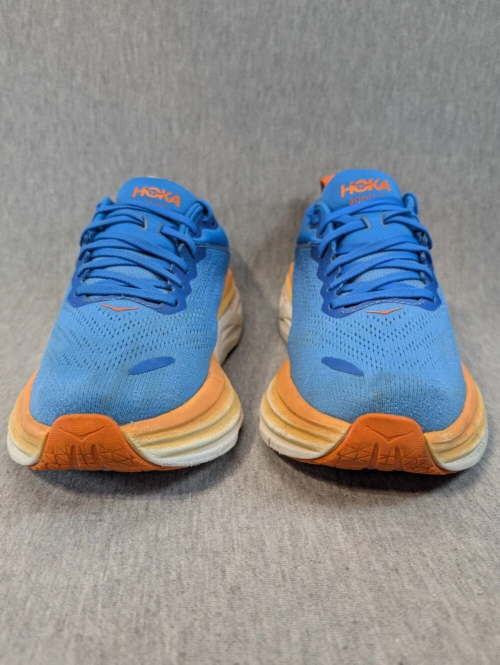 Hoka Bondi 8 Running Shoes Men's 8.5D Blue Orange Sneakers - Picture 5 of 16